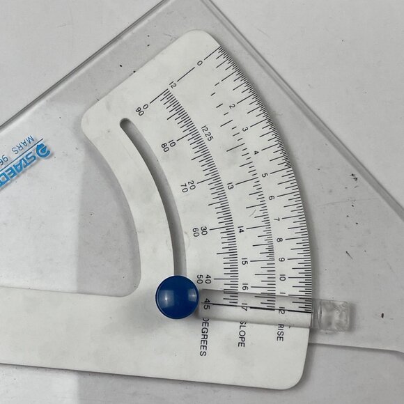 Vintage STAEDTLER Mars 964 51-10 Adjustable Triangle with Slope & Rise Drafting - Picture 3 of 10